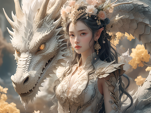 守护龙神概念插画设计