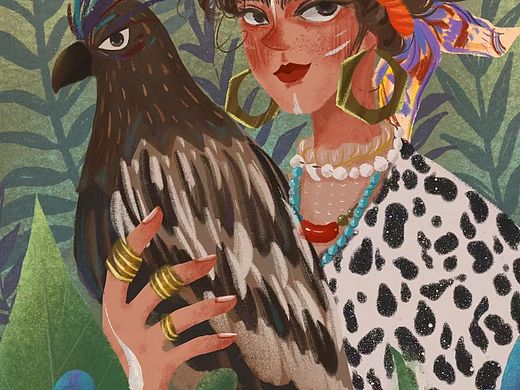 女孩与鹰（个人主页-ZNjEyNzQyOTY=） - 创作习作 - 站酷设计师Z34071502原创素材 - 站酷ZCOOL