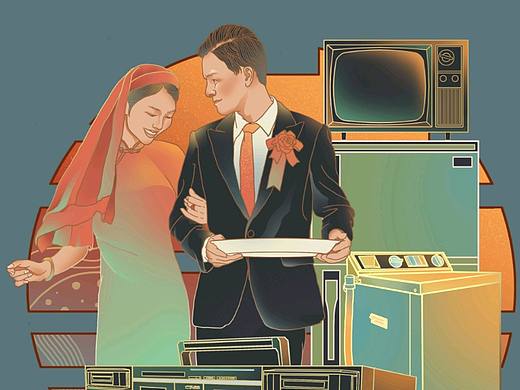 90年代結(jié)婚的標(biāo)配??（個(gè)人主頁(yè)-ZNTk3NzI1MzY=） - 商業(yè)插畫 - 站酷設(shè)計(jì)師奔達(dá)的小鹿原創(chuàng)素材 - 站酷ZCOOL