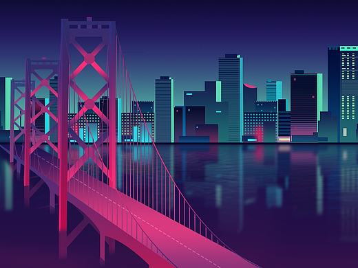 夜景(旧金山大桥)