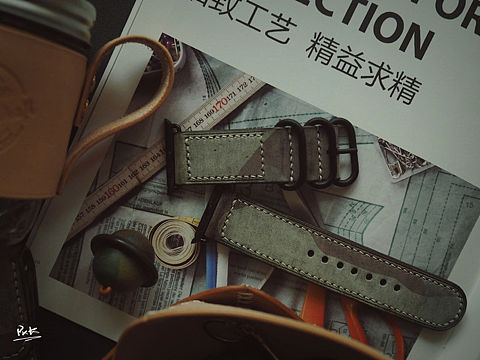 皮侠客PXK-手工定制军绿色迷彩Apple watch表带