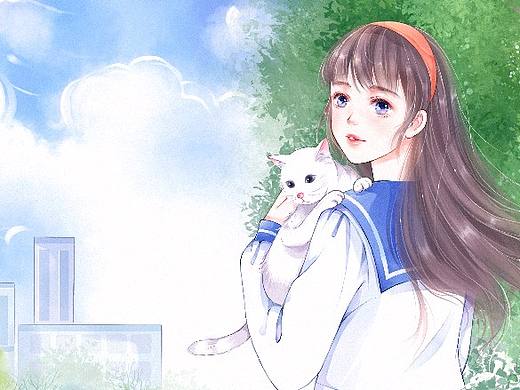 抱猫少女