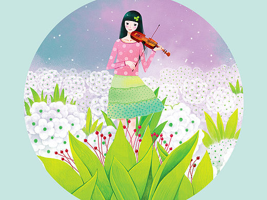 立夏 唯美插画