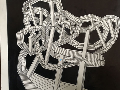 平面构成、原创-矛盾空间-锁龙