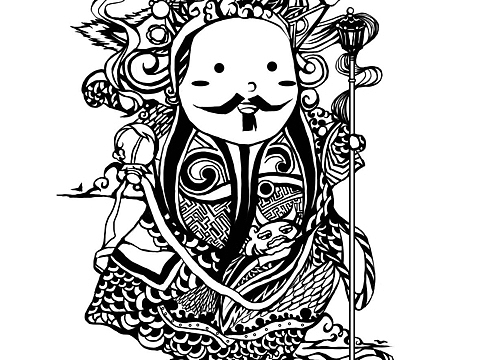 湖南宝庆滩头年画插画设计