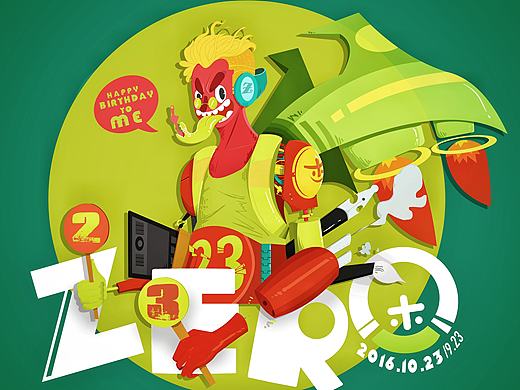 祝我生日快乐= =。（个人主页-ZMTg3MTQzNjQ=） - 新锐潮流插画 - 站酷设计师zero小杰原创素材 - 站酷ZCOOL