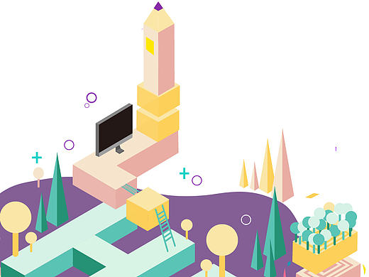 立体场景插画/立构图标