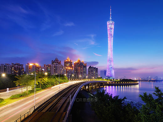 广州珠江新城CBD金融中心 小蛮腰 秋冬季夜景分镜-抽帧