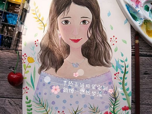 手绘水彩卡通形象定制