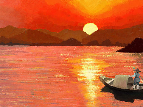 渔舟唱晚（个人主页-ZNTM1NTQ5NTY=） - 创作习作 - 站酷设计师Scoyaya原创素材 - 站酷ZCOOL