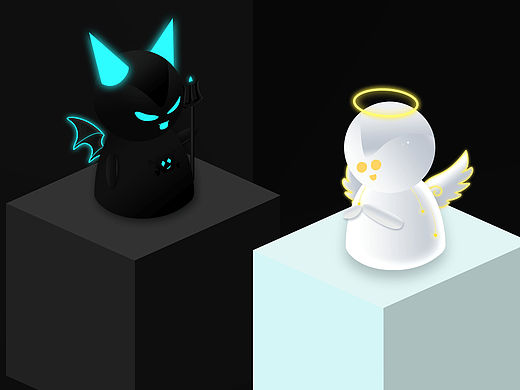 小黑和小白插画（个人主页-ZMTU0NzU3MzY=） - 游戏原画 - 站酷设计师江流儿0521原创素材 - 站酷ZCOOL