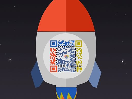 动态二维码 火箭 太空 二维码