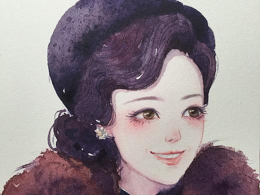 【小熊猫】水彩手绘人物水彩教程人物卡通头像手绘水彩插画