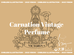 复古香水包装设计-原创插画