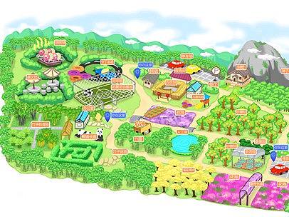 清远竹博园园区手绘地图