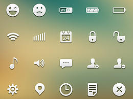 简约微立体剪影图标