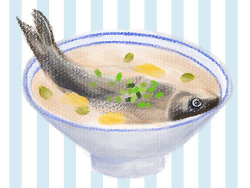 手绘菜单之干了这碗鲫鱼汤（个人主页-ZMTc0NzIzODA=） - 商业插画 - 站酷设计师Silam原创素材 - 站酷ZCOOL