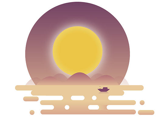 临摹插画（海上生明月，天涯共此时）