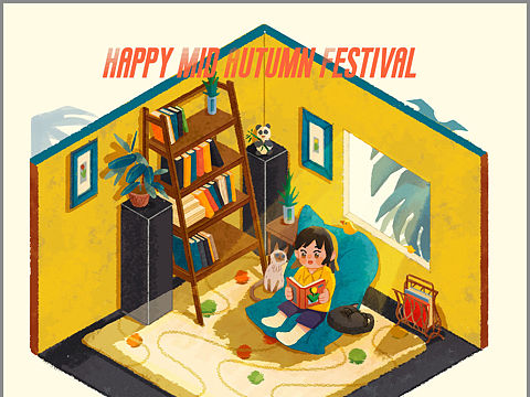 Happy Mid Autumn Festival（个人主页-ZNDMzMTkzNjQ=） - 商业插画 - 站酷设计师Homosacer原创素材 - 站酷ZCOOL