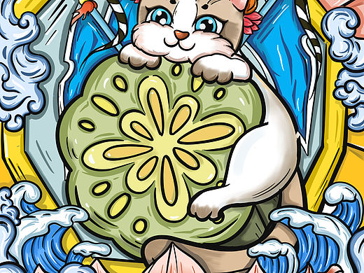 戏曲元素国潮风插画设计