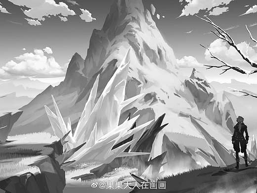 原神黑白场景练习01（个人主页-ZNTc1OTM1ODQ=） - 游戏原画 - 站酷设计师果果大人在画画原创素材 - 站酷ZCOOL