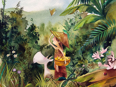 明小花水彩～望夏～（附全過(guò)程）（個(gè)人主頁(yè)-ZNDcwMzczMDg=） - 繪畫(huà) - 站酷設(shè)計(jì)師明小花原創(chuàng)素材 - 站酷ZCOOL