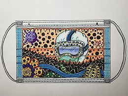 手繪設計草間彌生元素口罩