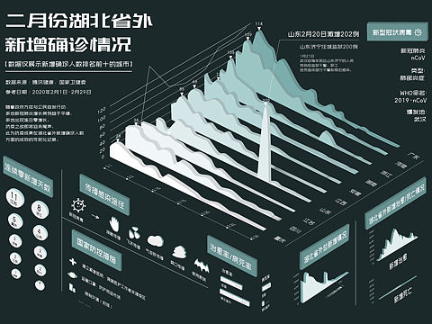 二月份湖北省外新增确诊情况-可视化设计