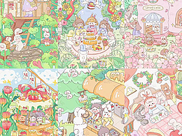 原創(chuàng)插畫-兔咪的發(fā)發(fā)世界(春日版)