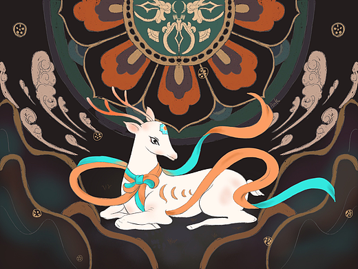 敦煌九色鹿（个人主页-ZNTkwOTMyMDg=） - 创作习作 - 站酷设计师三只橙子原创素材 - 站酷ZCOOL