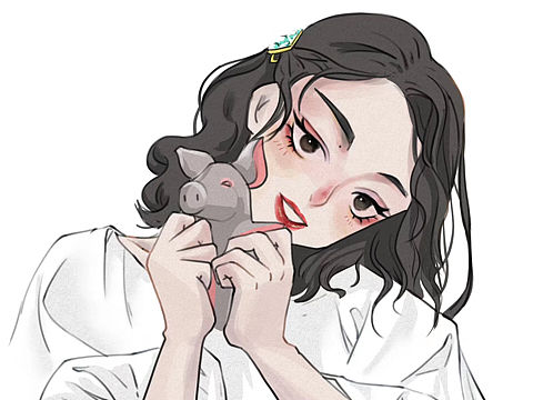 一组少女头像练习