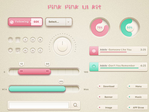 pink pink UI kit