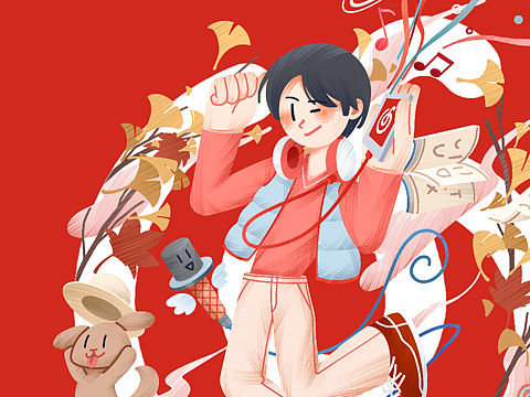 软件logo延展插画