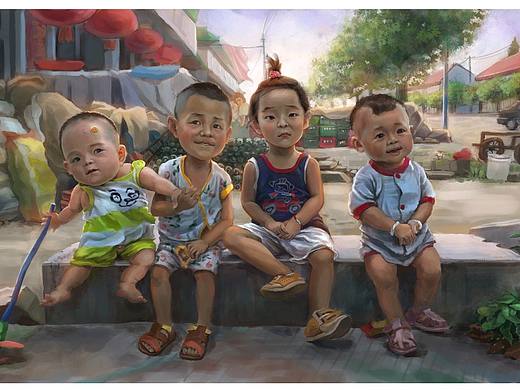 门口的娃们