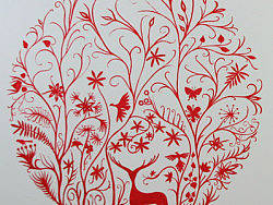 小鹿红色森林插画（个人主页-ZNzQ3NjI4） - 创作习作 - 站酷设计师刘振东2018原创素材 - 站酷ZCOOL