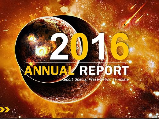 【震撼星空】工作汇报动态PPT模板【水木牛出品】