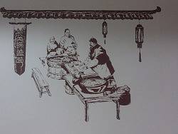 &nbsp;&nbsp;怀旧版画效果面馆墙体彩绘&nbsp;完成品