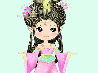 古装Q版（个人主页-ZNTI0MTE2MA==） - 商业插画 - 站酷设计师猪兔子小明原创素材 - 站酷ZCOOL