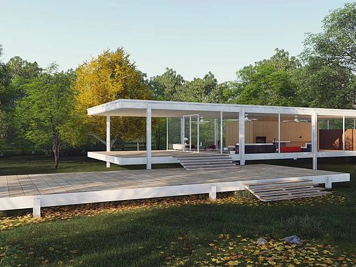 范斯沃斯住宅单体渲染