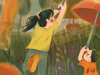 综合材料-亲子奇幻森林画与细节