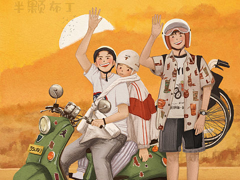 电影海报插画|《小小的愿望》ipad手绘