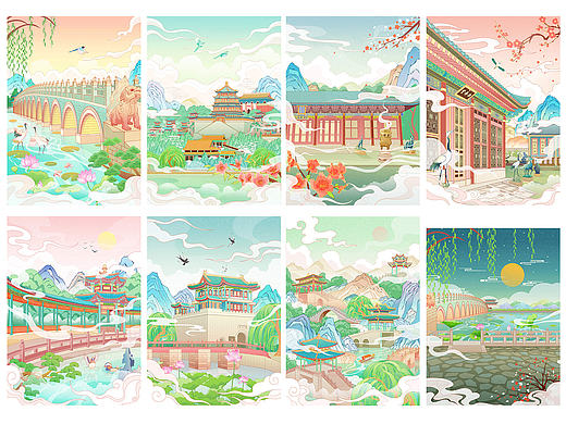 【幻彩颐和】国风商业插画
