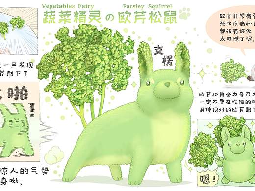 蔬菜动物精灵 欧芹松鼠