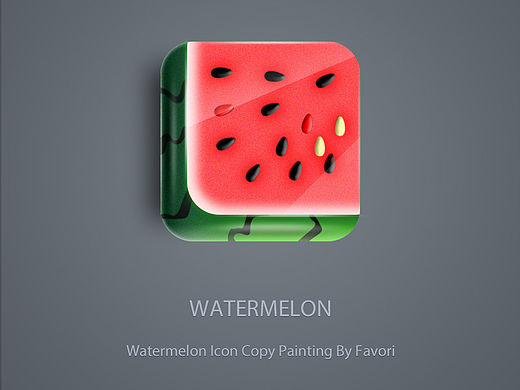 UI【百图斩】-9-西瓜Watermelon ICON-PS临摹