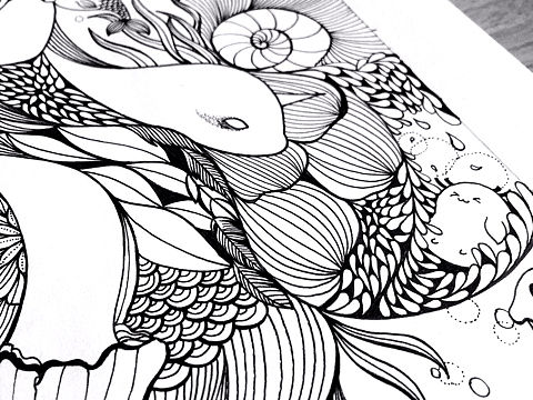 线描手绘作品