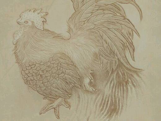 皮雕装饰画,鸡年生肖装饰画