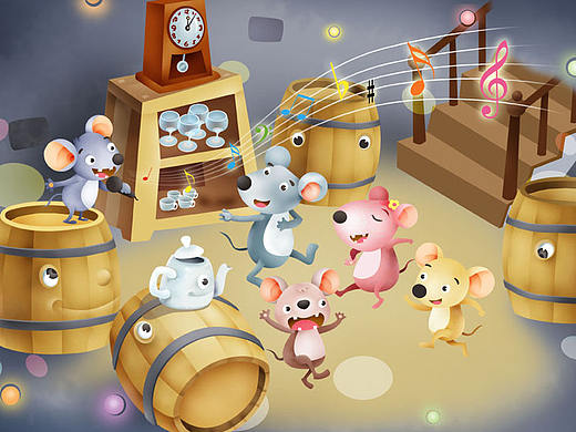 小老鼠與啤酒桶（個(gè)人主頁-ZMjM1ODM0NjQ=） - 兒童插畫 - 站酷設(shè)計(jì)師栗子先生sk原創(chuàng)素材 - 站酷ZCOOL