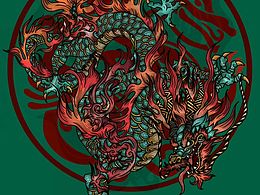 原创国潮插画《画龙不点睛》