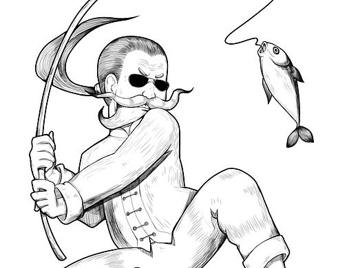 斗笠翁火锅品牌插画