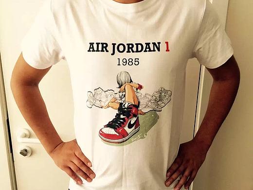 《DREAM GIRL—AIR JORDAN》系列插画创作及艺术衍生产品展示【二：运动T恤衫（1）】